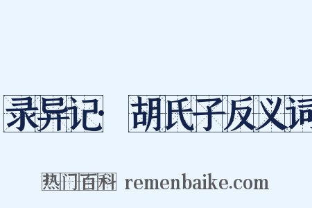 录异记·胡氏子反义词是什么意思的图片